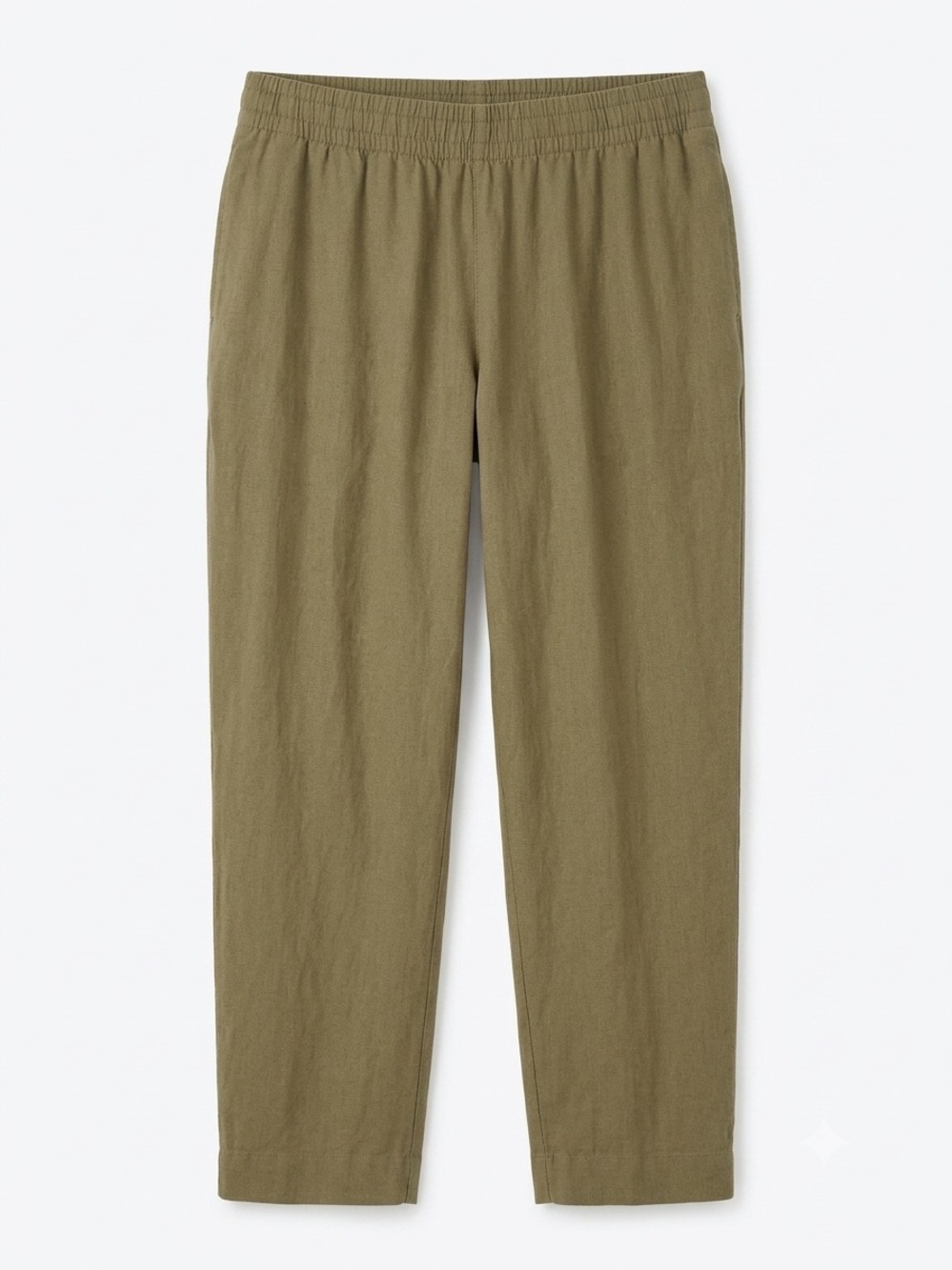Linen Blend Olive Pants Lagenlook Capsule Wardrobe Fisherman Aesthetic Size XL